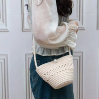 Woven New Single Shoulder Bag Pearl Crossbody Bag Fashion Versatile Bucket Beach Vacation