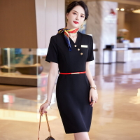 酒店管理職業裝女新款氣質女神范空姐制服時尚收腰職業裝連衣裙子