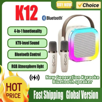 K12 Home Karaoke Machine Family Singing Portable Children's Gifts Bluetooth 5.3 PA Speaker System with 1-2 Wireless Microphones