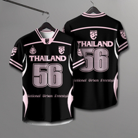 [OFSDIY] 2568 เสื้อกีฬาคอวีชายทีมชาติไทย ชุดกีฬาผู้ชายเสื้อเจอร์ซีย์ระบายอากาศขนาดใหญ่ทรงหลวมเสื้อกี