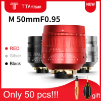 Original TTartisan 50mm F0.95 Camera Lens for Leica M Mount Large Aperture Full Frame MF Lens for Leica M9 M10 Camera Red Color