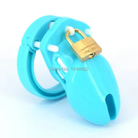 Sex Toys Blue Soft Silicone Male Chastity Belt CB6000S Cock Cage Small Chastity Device Penis Sleeve with 5 Penis Rings For Men