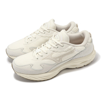 Mizuno 休閒鞋 Wave Rider B 男鞋 米白 灰 帆布 拼接 波浪片 復古跑鞋 美津濃 D1GA2462-01