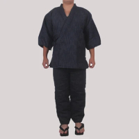 Winter Traditional Japan Haori Cardigan Warm Kimono Pants Vintage Women Men Pajamas Set Harajuku Samurai Two-piece Yukata