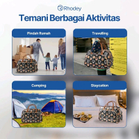 Tas Travel Jinjing Duffle Bag PU Leather 20 Inch S0234 Kulit Sintetis & Kain Nilon Waterproof untuk