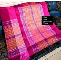 TUMTUMAN TARUTUNG KAIN SONGKET SET SELENDANG BENANG KRISTAL SONGKET TARUTUNG pink fanta