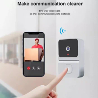 Wireless Doorbell Wifi Outdoor High-definition Camera Anti-theft Doorbell Night Vision Video Walkie Talkie Voice Long Standby