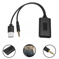 Car Bluetooth Audio Adapter for BMW E90 E91 Wireless Music Receiver with 3.5mm Aux Connection and USB Support