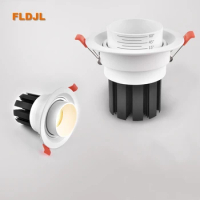 Dimmable Embedded Focusing Zoom Ceiling Spotlight 15-60 Degree COB 7W 12W 15W 20W 25W Background Wall LED Downlight Indoor Light