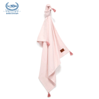 【La Millou】Tender 100%純棉針織毯-民族風93x100cm(草莓粉-嬰兒毯)