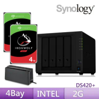 【搭APC 650VA離線式UPS+希捷 4TB x2】Synology 群暉科技 DS420+ 網路儲存伺服器