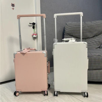 High-end fashion aluminum frame luggage export Japan super quiet universal wheel travel box 20 "men's and women's pull rod box