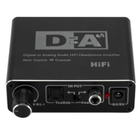 HIFI DAC Digital To Analog Audio Converter RCA 3.5mm AUX RCA eadphone Amplifier Toslink Optical Coaxial Output DAC
