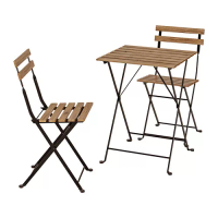 TÄRNÖ 戶外餐桌椅組, 黑色/淺棕色