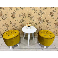 Sofa stool bulat Kayu Kokoh Antik sansan furniture