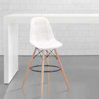 【E-home】EMSLH北歐經典拉扣吧檯椅 2色可選(高腳椅 網美)