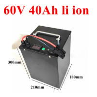 waterproof li ion 60v 40ah lithium ion bateria BMS for 3500W Tricycle scooter bike Motorcycle Citycoco Golf +5A charger
