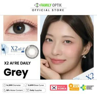 X2 AIRE Daily Grey 5 Pasang Softlens Normal Minus Soft Lens Warna Harian Soplen Softlen -8.50 AIRE G