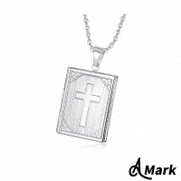 【A MARK】鈦鋼項鍊 十字架項鍊/歐美復古十字架方形項鍊照片盒造型鈦鋼項鍊(2色任選)