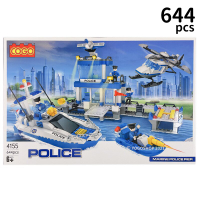 COGO 積高積木 4155 水警碼頭積木 約644pcs/一盒入(促1200) 新城市系列 可與樂高混拼 DIY積木 拼裝積木-CF149848