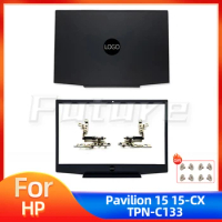 New Case For HP Pavilion Gaming 15-CX TPN-C133 Series Laptop LCD Back Cover Front Bezel Hinges 15.6'' Silver LOGO