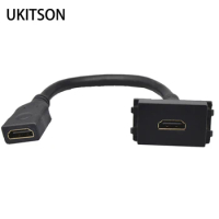 Black HDMI2.0 Module Socket With 22cm Extension Cable Wire HDMI-Compatible 3D 4K Display For Audio Video Cinema DVD Projector