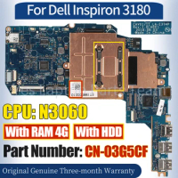 CAV01 LA-E374P For Dell Inspiron 3180 Laptop Mainboard CN-03G5CF SR2KN N3060 RAM 4G 100％ Tested Notebook Motherboard