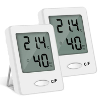 2 Pieces Of Mini LCD Digital Thermometer Hygrometer Living Room Office Indoor Temperature Hygrometer Indoor Hygrometer