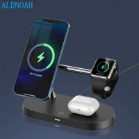 3 in 1 Magnetic Wireless Charger 15W Fast Charging Station For iPhone 13 12 Pro Max Mini Chargers for Apple Watch 7 6 5 Airpods