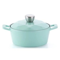 Carat 24cm 雙柄陶瓷不沾鍋連蓋 薄荷藍