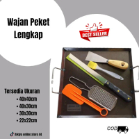Peket Komplit Wajan Roti Bakar Wajan Kebab Wajan Panggangan Paket Dengan pisau Roti, Kape, Kuas, par