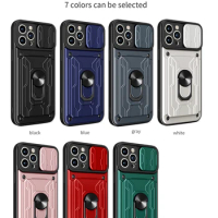 150Pcs/Lot Slide Camera Armor Phone Case For Samsung Galaxy A10S A20S A30S A50S A42 A12 M12 5G A20 A30 Magnetic Ring Card Slots