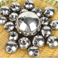 304 Stainless Steel Thread Ball Metric M2 Thread Half Hole Solid Steel Ball Dia 5 6 7 8 9 10 11 12 12.7 14 15 17 18 19 20 22mm
