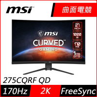 MSI微星 MAG 275CQRF QD 27型 170Hz 2K HDR曲面電競螢幕