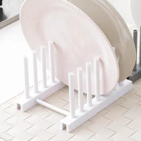 Dish Storage Rack Detachable Kitchen Organizer Rack Dish Pot Lid Plate Holder For Kitchen Upright Vertical Countertop Cabinet