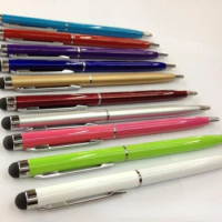 300pcs/lot Universal 2 in 1 Touch Screen Stylus Pens with Ball Point Pen for iPad iPhone Samsung Mobile Phones Tablet PC