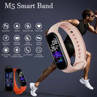 M5 Smart Watch Waterproof Heart Rate Blood Pressure Monitor Fitness Sports Smart Band Compatible For Ios Android