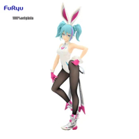 Original FuRyu VOCALOID Hatsune Miku Figure Bunny Girl Pink 30Cm Anime Figurine Model Collection Toys for Boys Gift