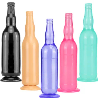 Beer Bottle Soft Silicone Simulation Dildo Dildo Female Oversized Masturbation Dildo Transparent Vestibule Plug Adult Sex Toys