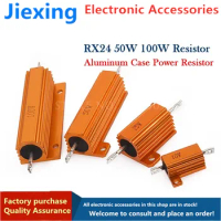 50W 100W Aluminum Power Metal Shell Case Wirewound Resistor 0.01R ~ 100K 1 6 8 10 20 200 500 1K 10K ohm resistance RX24