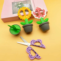 Cute Flower-Shaped Safety Scissors - Right-Handed, ABS Resin, Perfect for Office & School Supplies, 