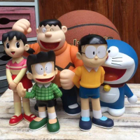5pcs Anime Doraemon Family Gouta Takeshi Nobita Nobi Minamoto Shizuka PVC Action Figures Toy Kids Christmas Birthday Gifts