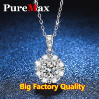 18K White Gold Plated Women's Moissanite Diamond Necklace S925 Sterling Silver Moissanite Diamond Jewelry Necklace for Women