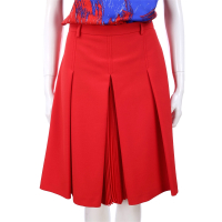 MAX MARA-WEEKEND 紅色拼接設計百褶及膝裙