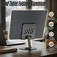 VIKEFON Stand Tablet Foldable Aluminium Holder 360 Rotation 4-10 Inch Gray