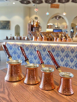 土耳其咖啡壺木柄原裝進口錘點銅turkish coffee pot沙煮ibrik2人