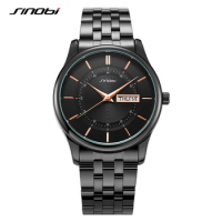 Sinobi Top Quality Luxury Brand Analog Sports Wristwatch Display Date Men's Quartz Watch Business Watch Clock relogio masculino