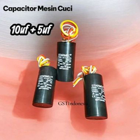 Kapasitor Mesin Cuci 10uF + 5uF STARMEC 4 Kabel / Capacitor Mesin Cuci 2 Tabung CBB60 10 + 5 uF Prem