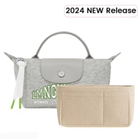 Beige Bag Organizer For Longchamp Mini Bag 2024 Purse Organizer Insert Layered Liner Energy Ultra-light Felt Storage Bags
