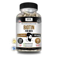 KAYA Biotin for Men Health Supplement - Supports Hair, Beard & Eye Health - 30 60 120 Capsules